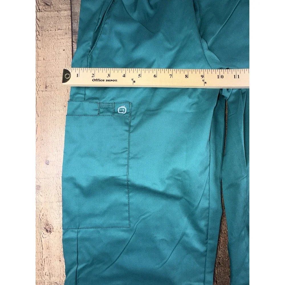 WonderWink WonderWORK Scrub Pants Womens XS Teal Green Cargo Stretch NWT